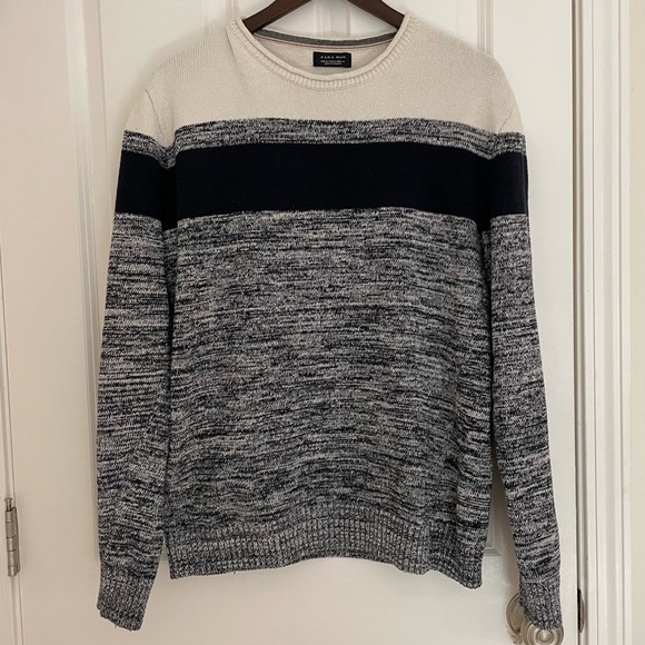 Zara Heathered Stripe Sweater, XL - Picture 1 of 3